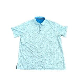 Walter Hagen Polo Shirt Mens plus  XXL Blue All Over tailgate Golf Performance